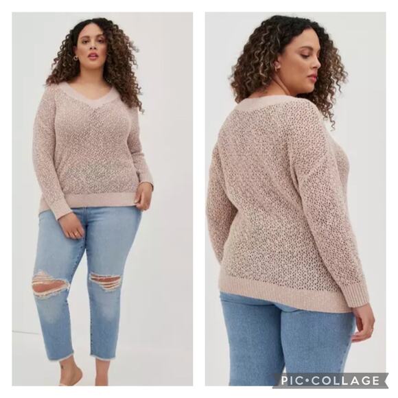 torrid Sweaters - Torrid Beige Open Knit Sweater NEW Plus Size 3X